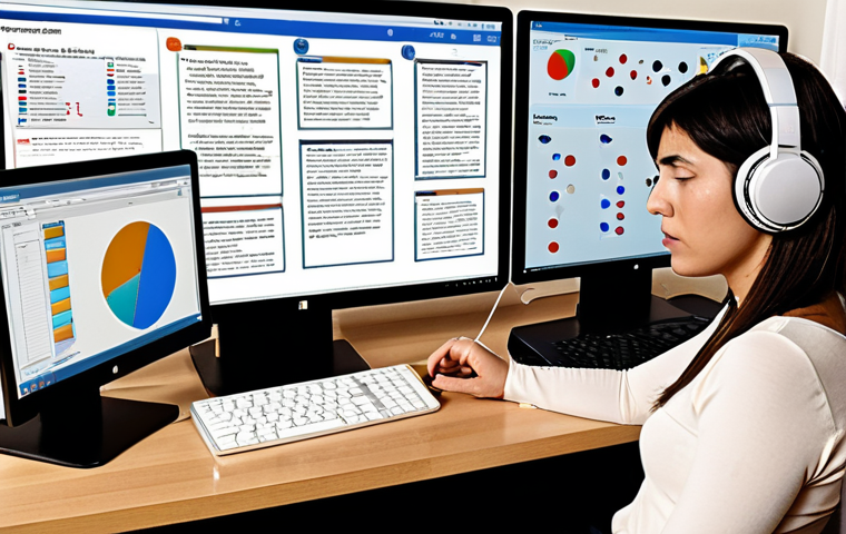 **Prompt:** A dynamic visual contrasting digital information overload with organized, personalized learning. On one side, a person (late 20s/early 30s) looks slightly overwhelmed, surrounded by a chaotic, swirling vortex of various multimodal content: floating browser tabs, open PDFs, headphones with sound waves, fragmented video screens, and scattered physical notes, all depicted in a modern, sunlit home office with subtle Latin American or Spanish decor elements. On the other side, the same person is calm and focused, meticulously interacting with a structured digital knowledge management system (like a clean Notion or Trello interface) on a screen, while also making notes in a traditional physical notebook, representing their unique "radar" for optimal learning formats and a clear "content map." The transition should visually convey a shift from chaos to clarity and control.
**Keywords:** Multimodal chaos, information overload, digital clutter, organized learning, personalized study, cognitive clarity, focused concentration, home office, Spanish interior design, calm, productivity, knowledge management, notebook, computer screen, natural light.