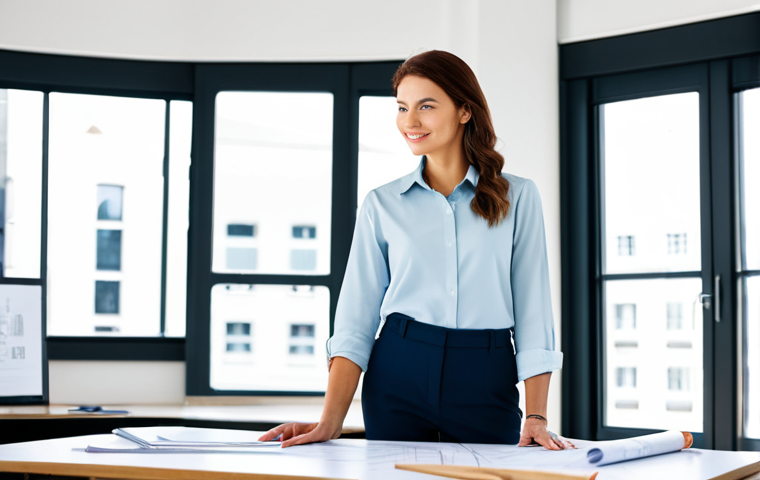 멀티모달 학습을 위한 코칭 방법론 - **Subject:** A professional architect
    **Clothing:** Fully clothed, wearing a stylish, modest blo...