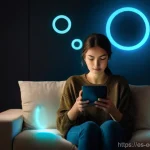 멀티모달 학습의 윤리적 이슈 - Image Prompt: "The Digital Gaze: Multimodal Privacy Intrusion"**

**Description:** A young adult, dr...