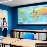 멀티모달 학습의 동기 부여 요인 - A modern classroom scene in Spain where diverse students are engaged in multimodal learning: some ar...